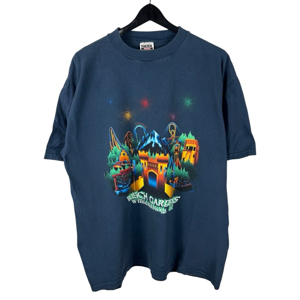 Vintage 90s Busch Garden Williamsburg Theme Park Amusement Graphic Shirt Size XL